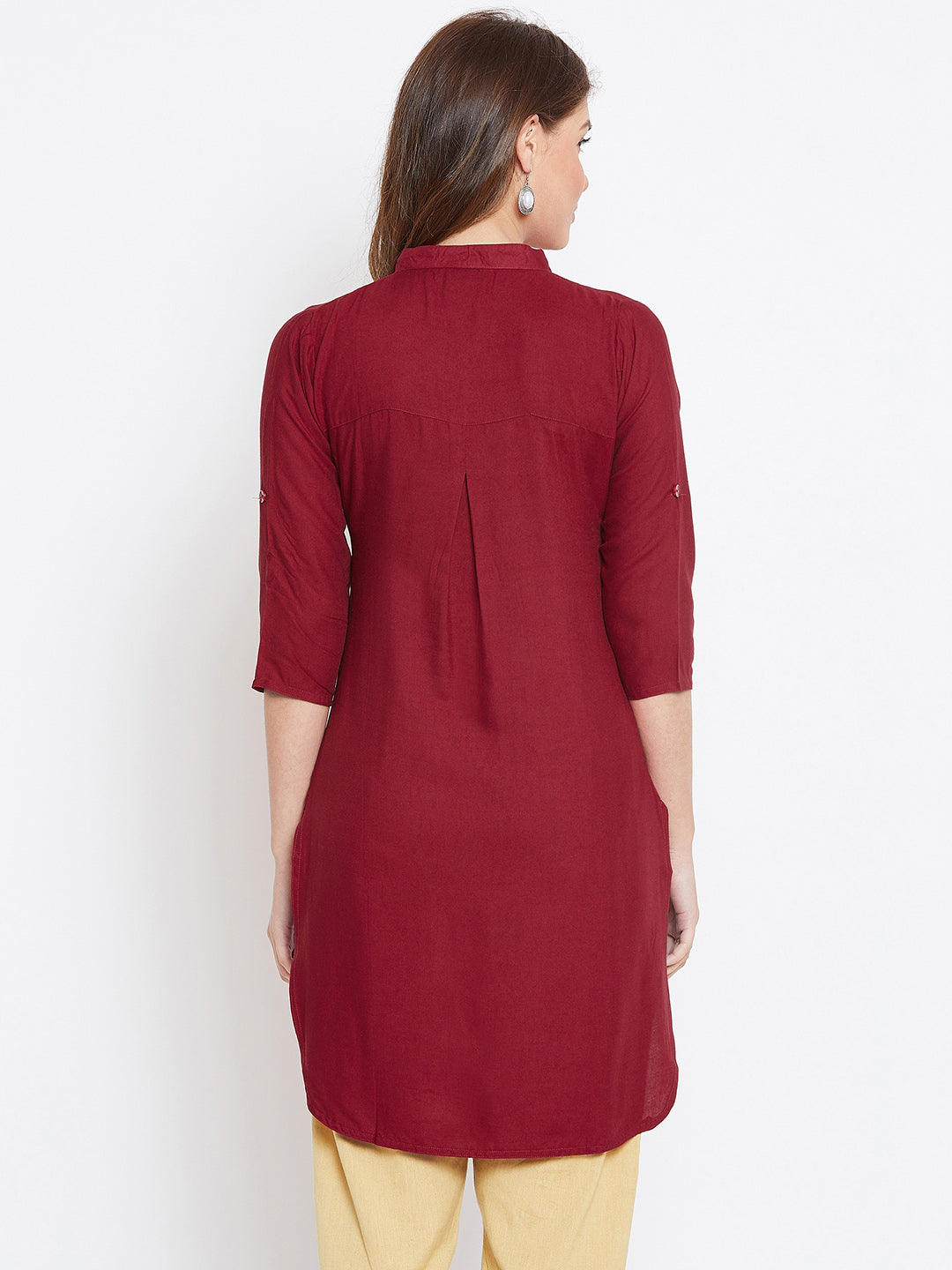 Maroon Solid Color Kurti
