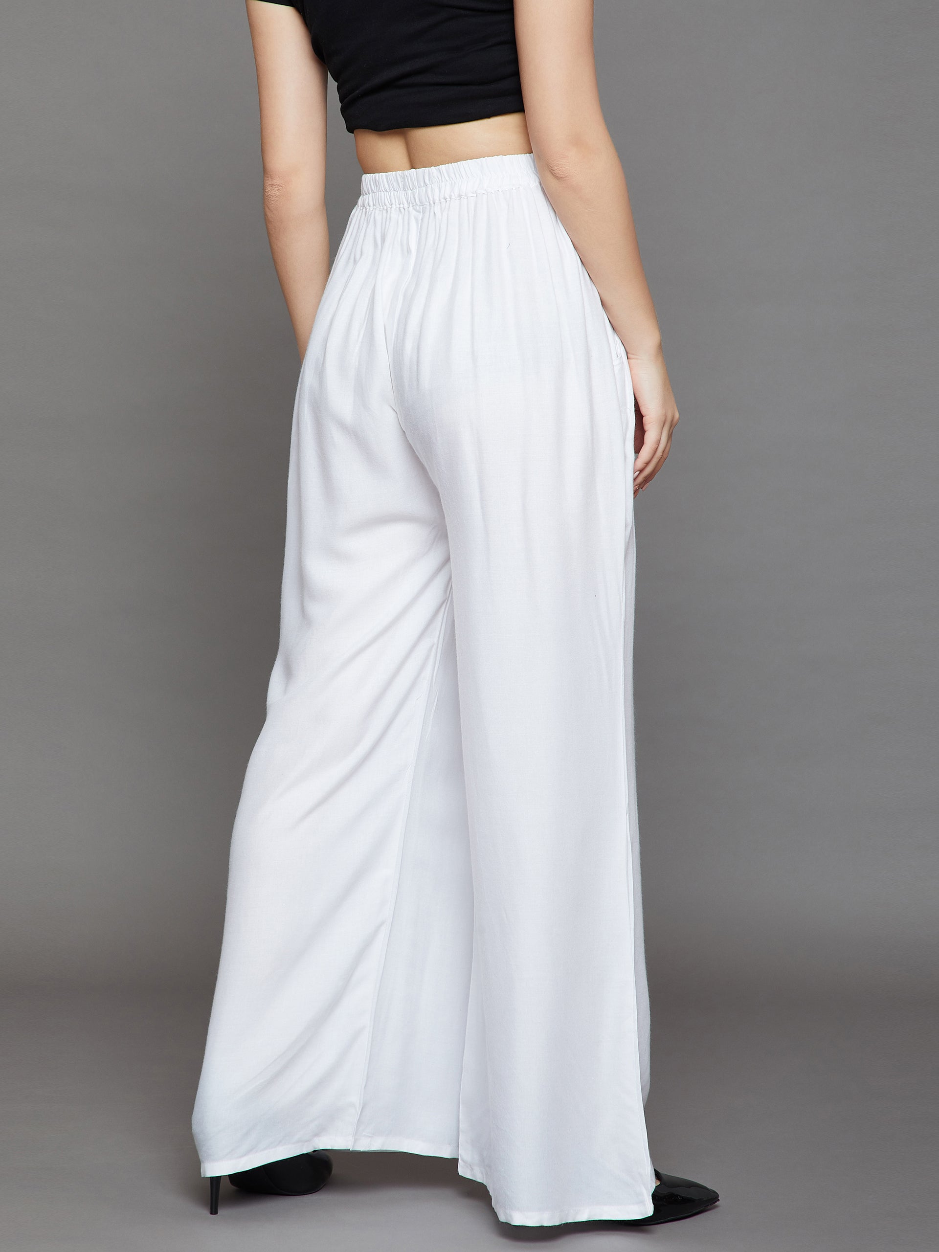 White Plain Rayon Palazzo