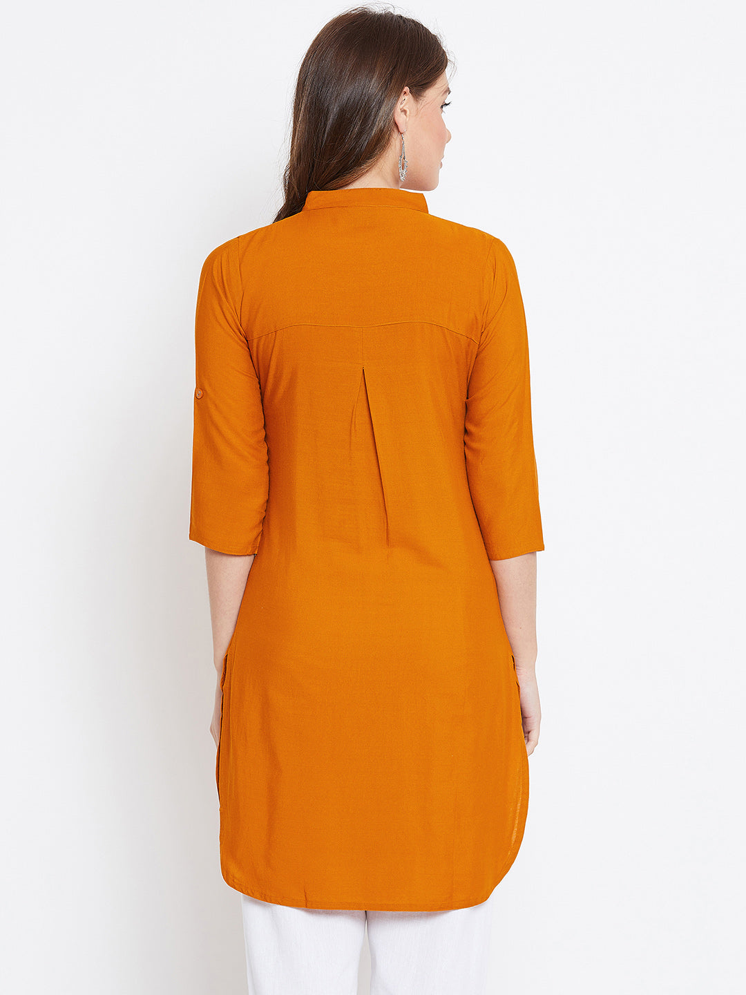 Orange Solid Color Kurti