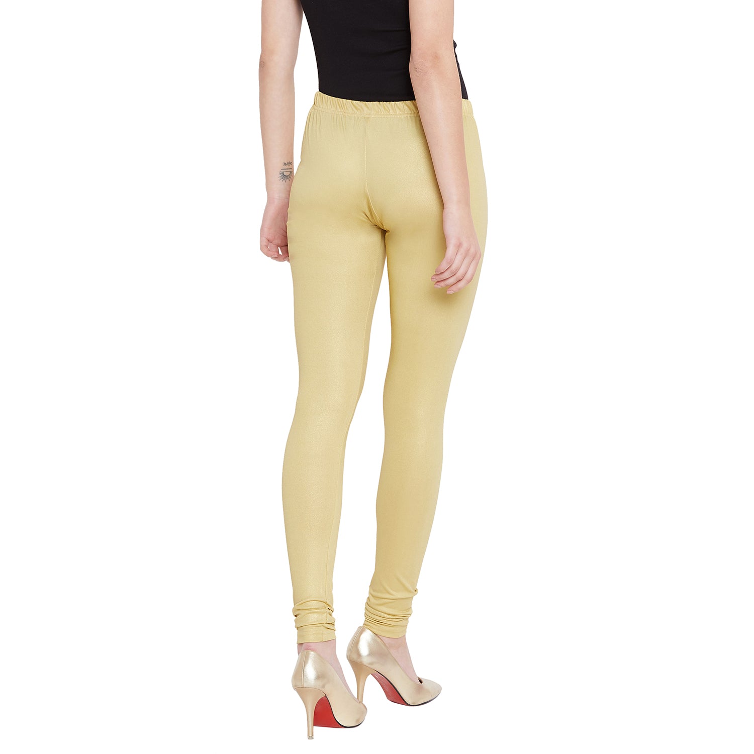 Medium Gold Shimmer Leggings - Chudi Length M