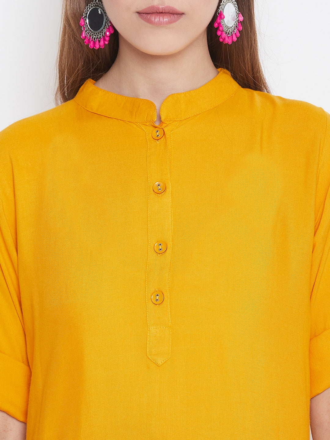 Mosaic Print Patiala with Mustard Yellow Kurti Set