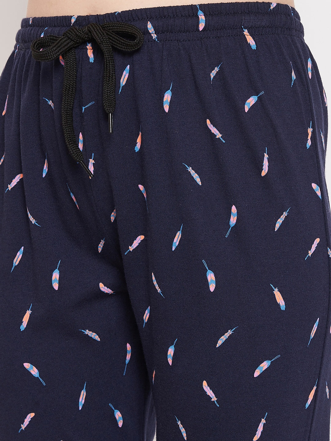 Women's Navy Blue Candy Printed Pajama