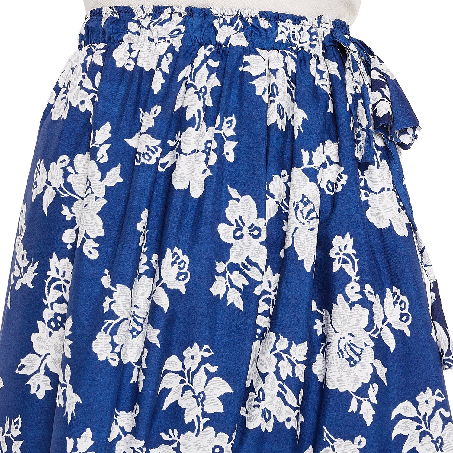 Blue & White Floral Skirt