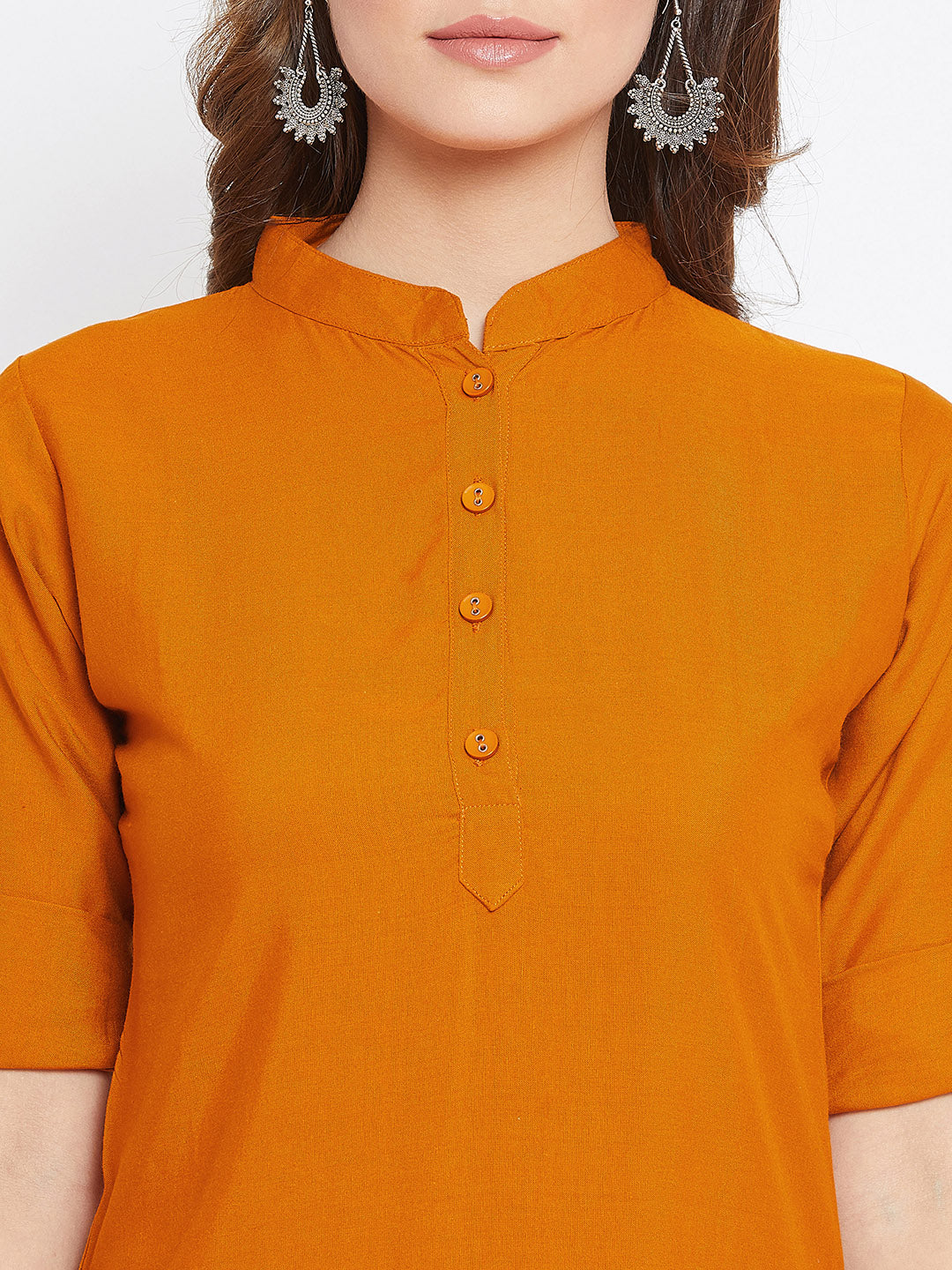 Orange Solid Color Kurti