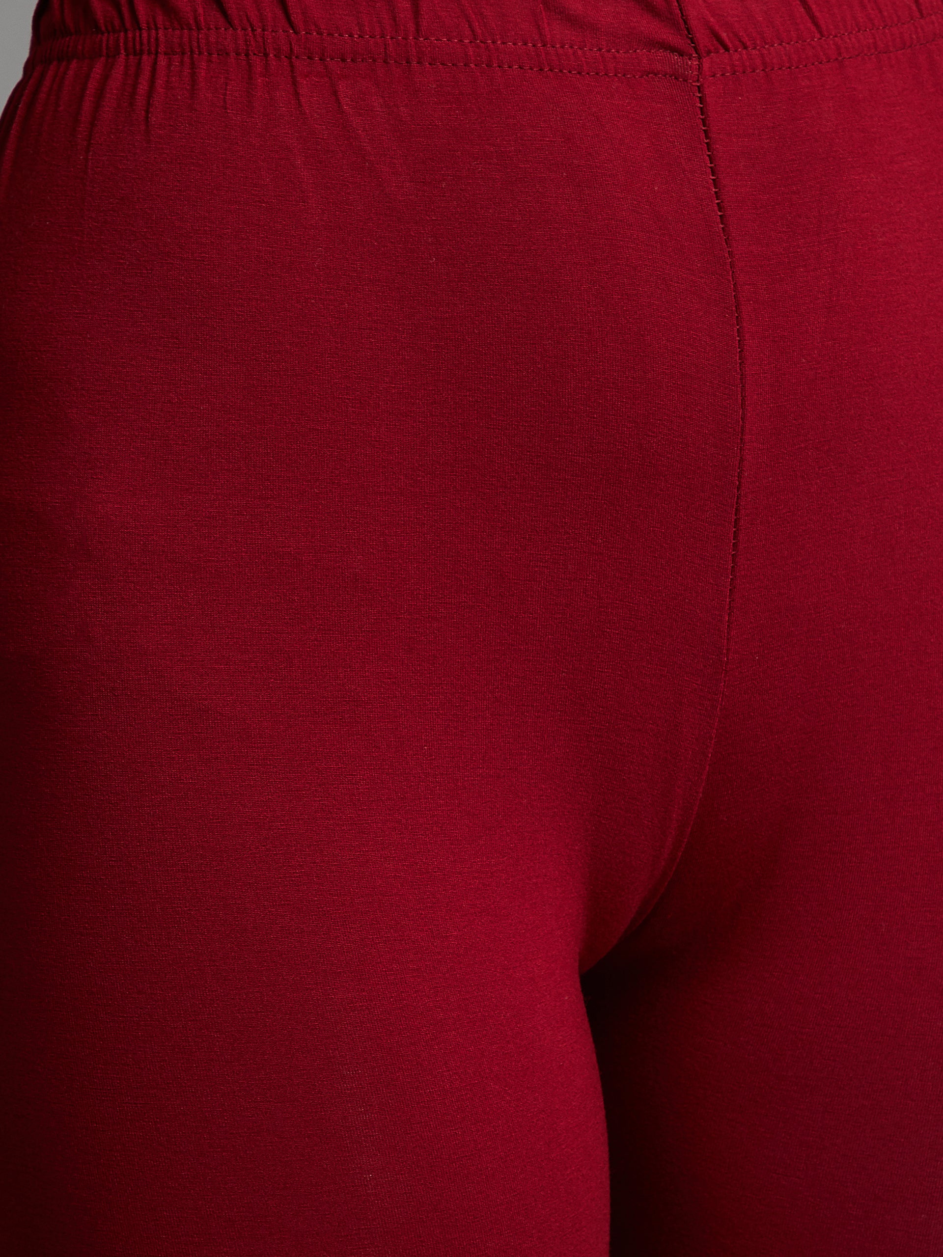 Maroon Viscose Ankle Legging