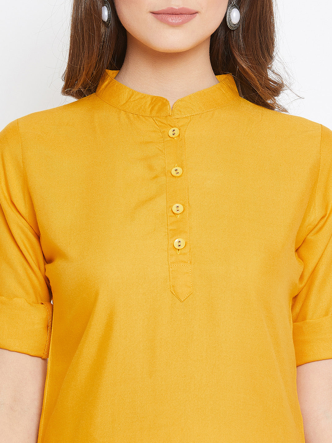 Yellow Solid Color Kurti XXL 36"