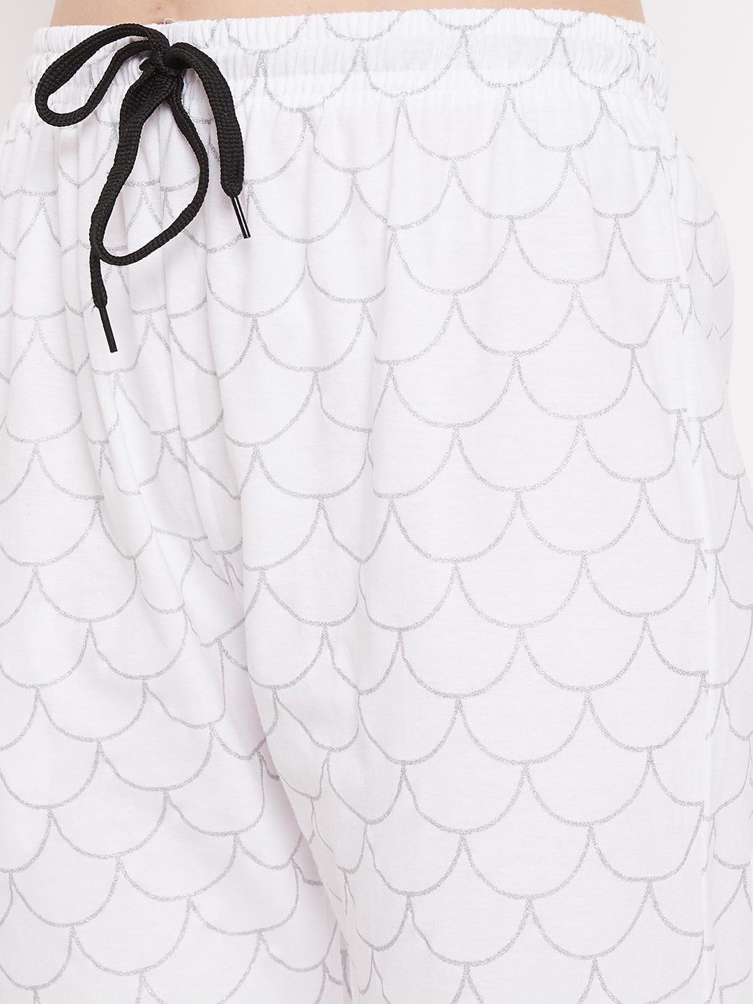 Women's White Mermaid Printed Pajama