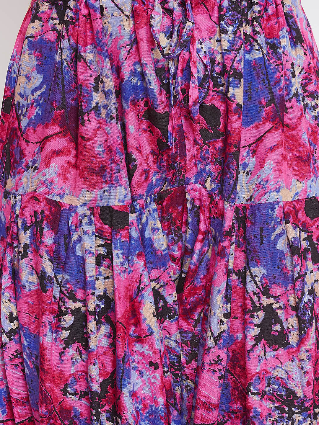 Abstract Pink Pattern Printed Rayon Patiala with Dupatta