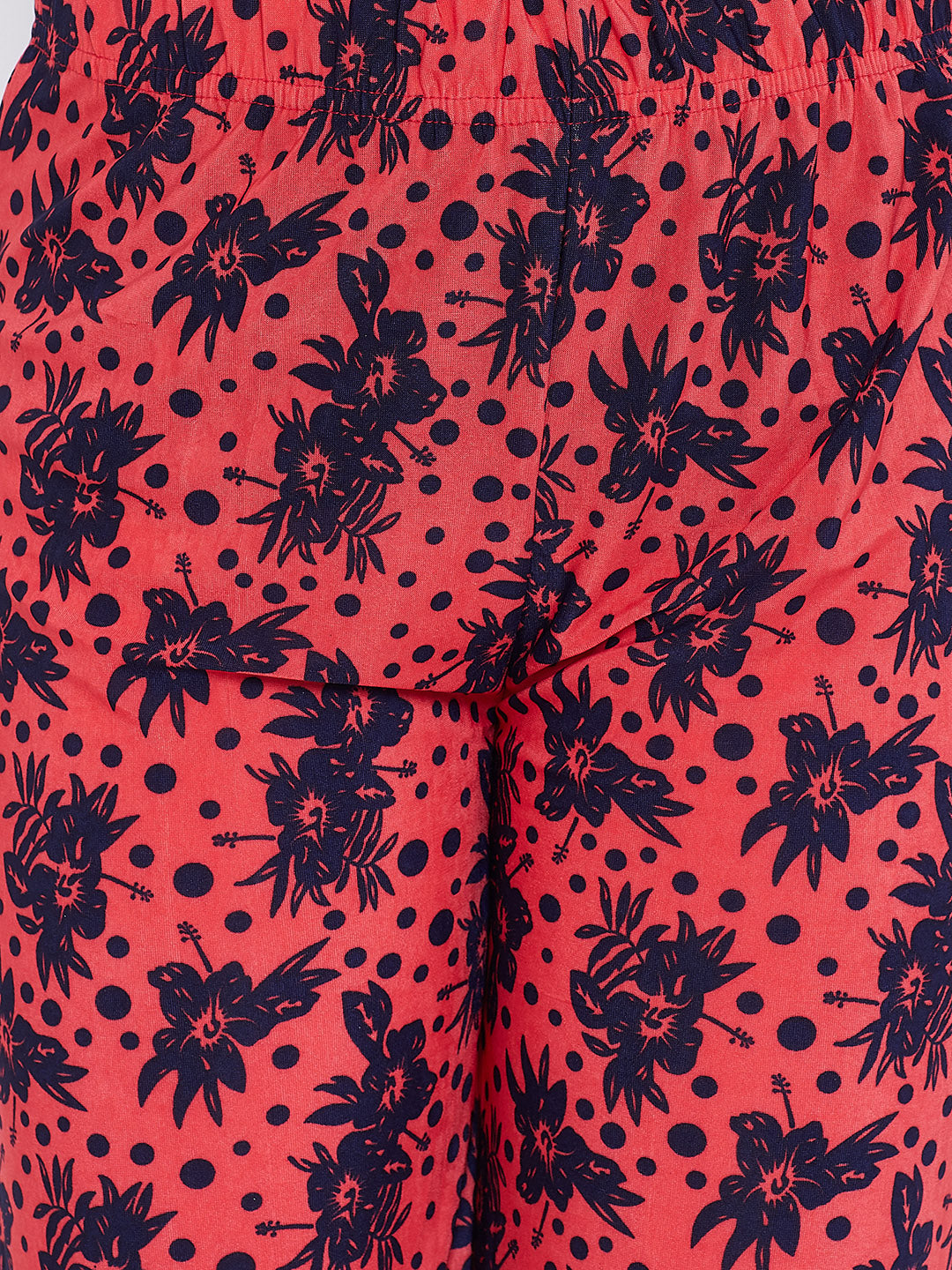 Peach Polka Floral Printed Palazzo
