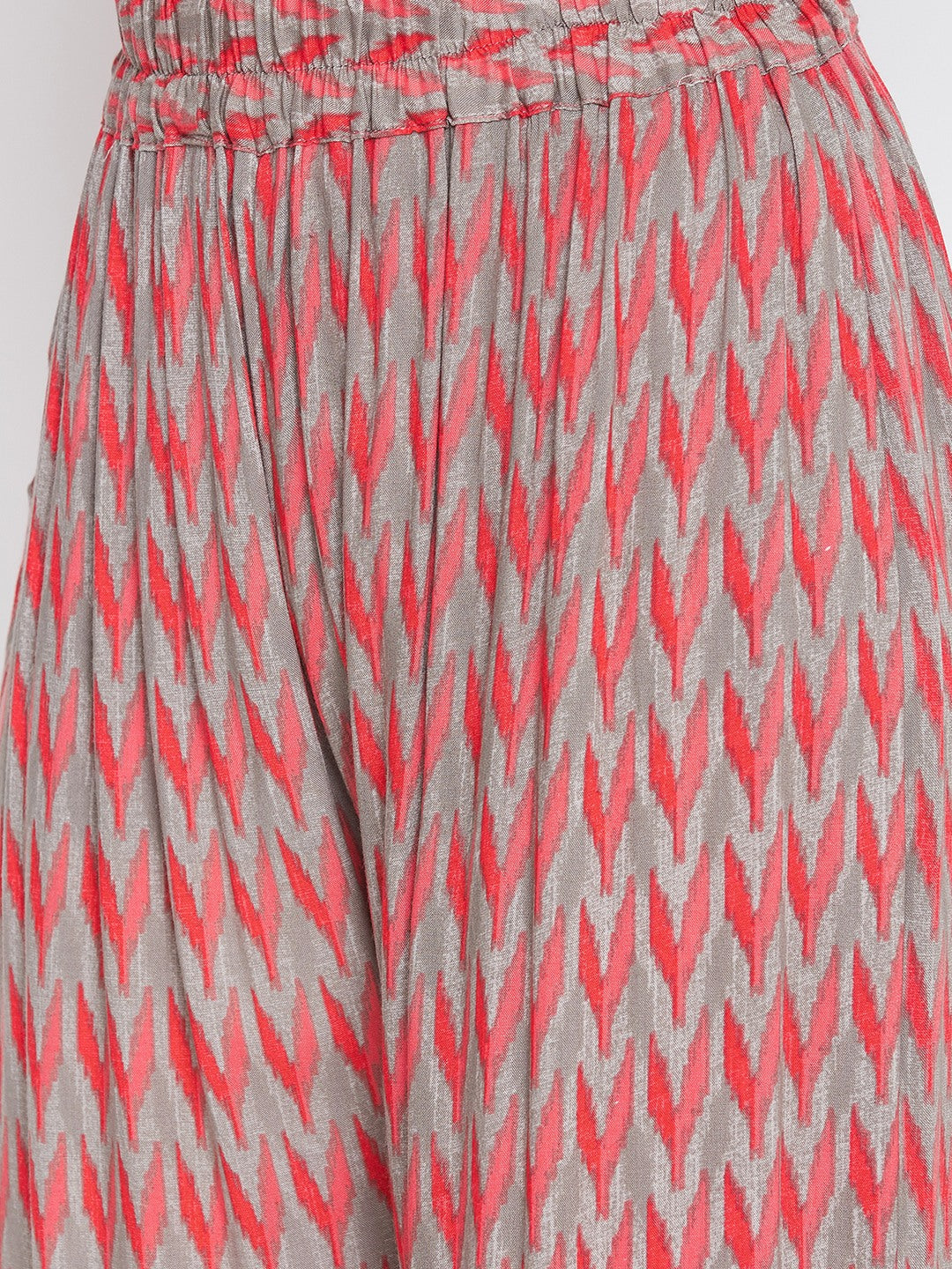 Traditional Printed Coral Kurti with Palazzo