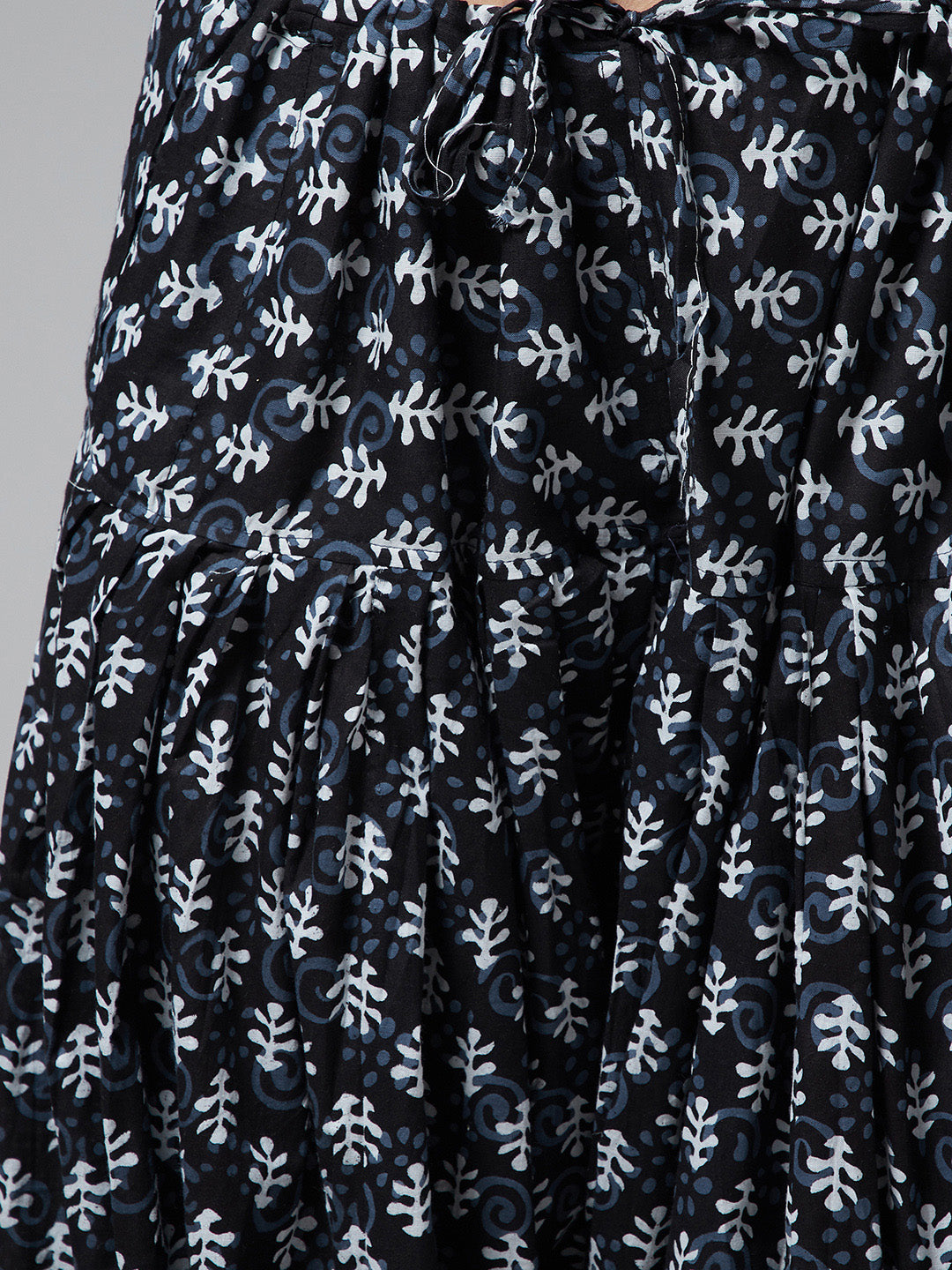 Bakara Leaf Patiala with White Kurti Set