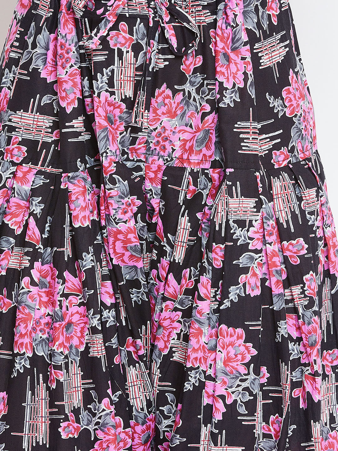 Baroque Print Patiala with Elephant Grey Kurti Set