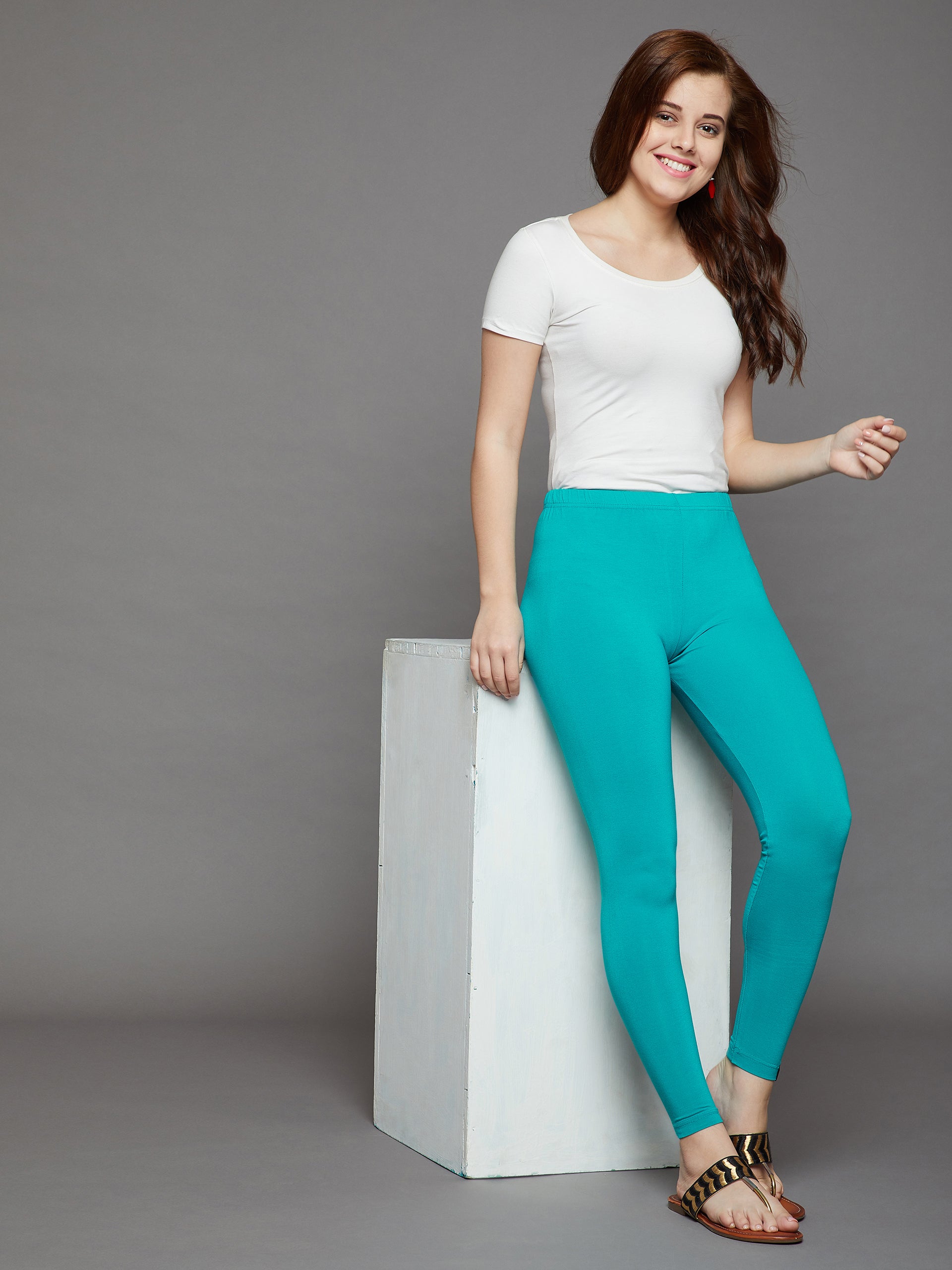 Turquoise Viscose Chudidar Leggings