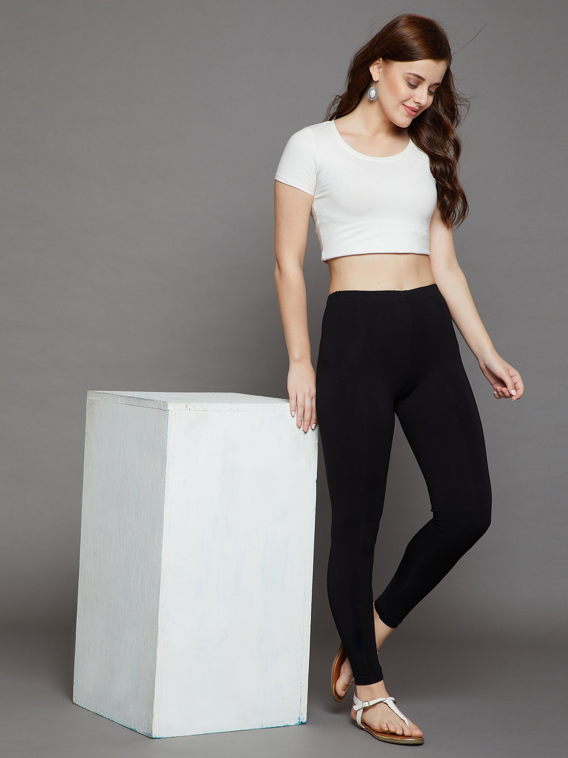 Black Viscose Chudidar Leggings