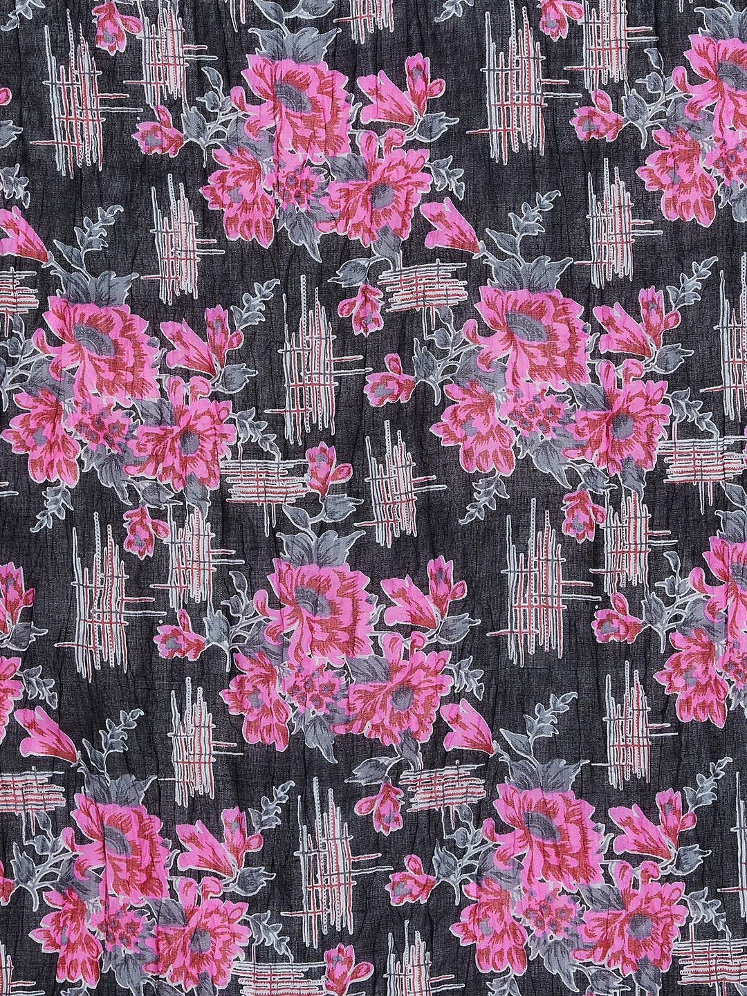 Baroque Print Patiala with Elephant Grey Kurti Set