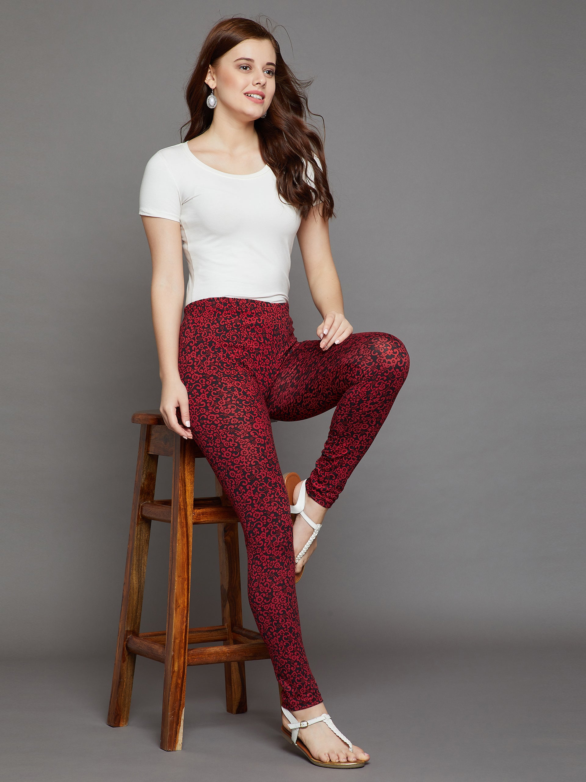 Red Printed Legging