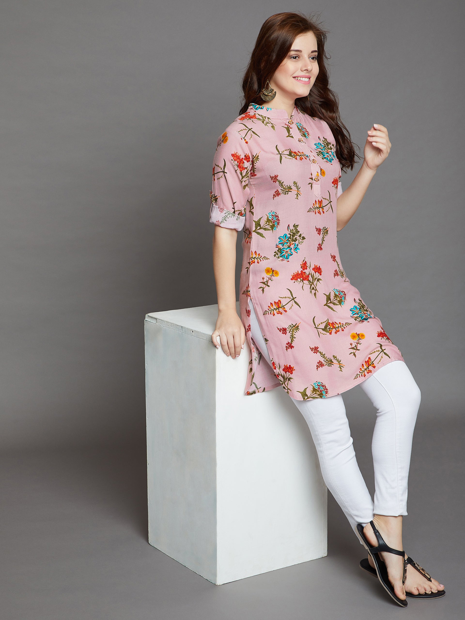 Vintage Floral Printed Kurti