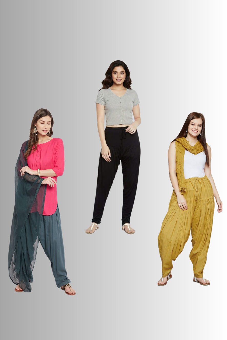 Viscose Plain Pleated Patiala
