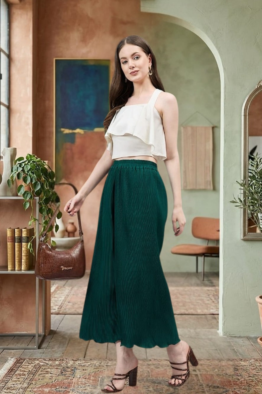 Pleated Chiffon Palazzo