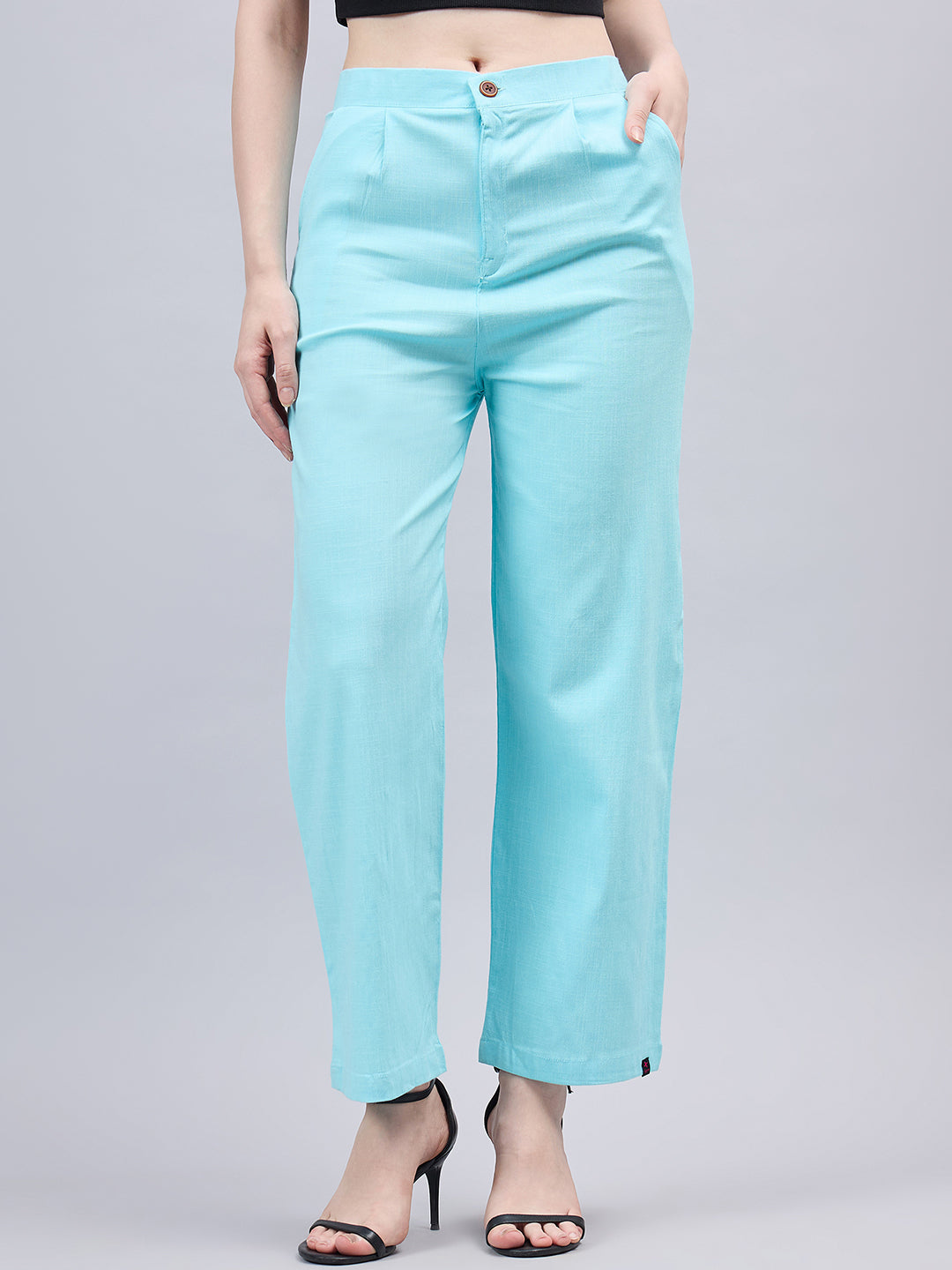 Women Smart High-Rise regular fit Trousers