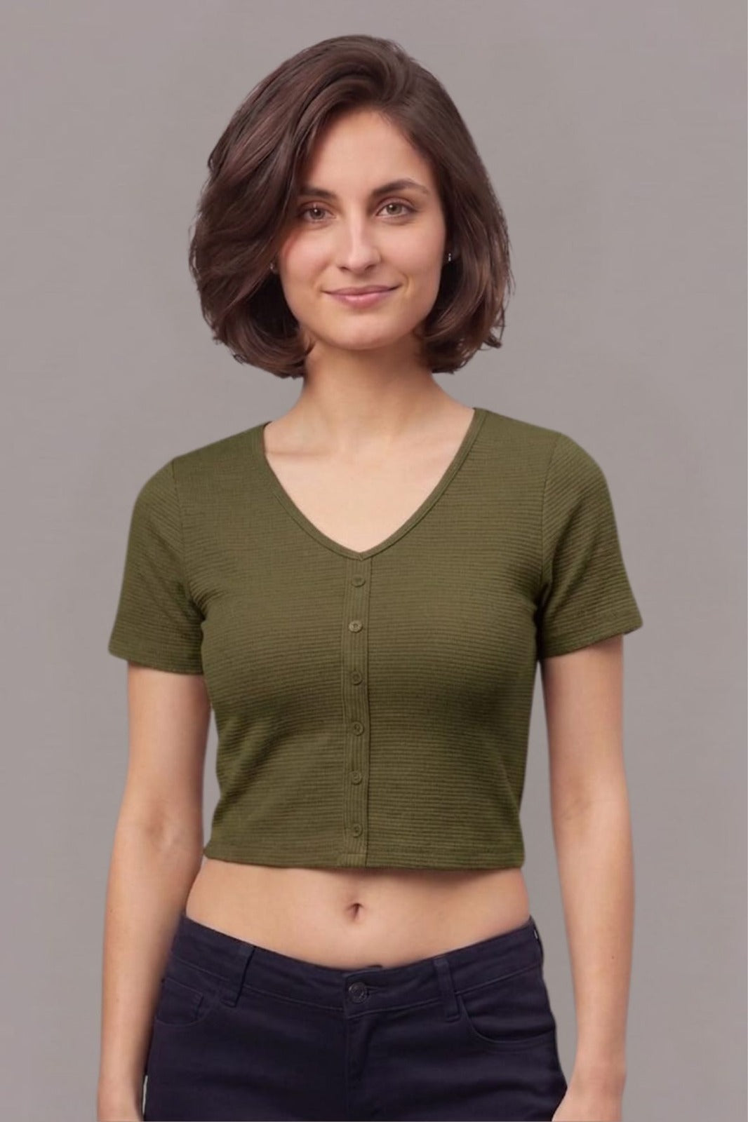 Black Fukuro Crop Top for Women