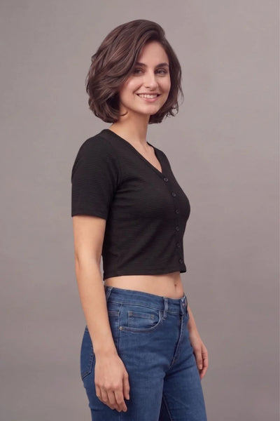 Grey Fukuro Crop Top for Women