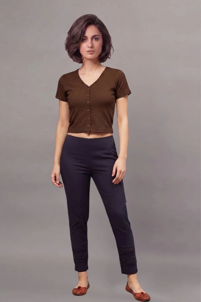 Grey Fukuro Crop Top for Women