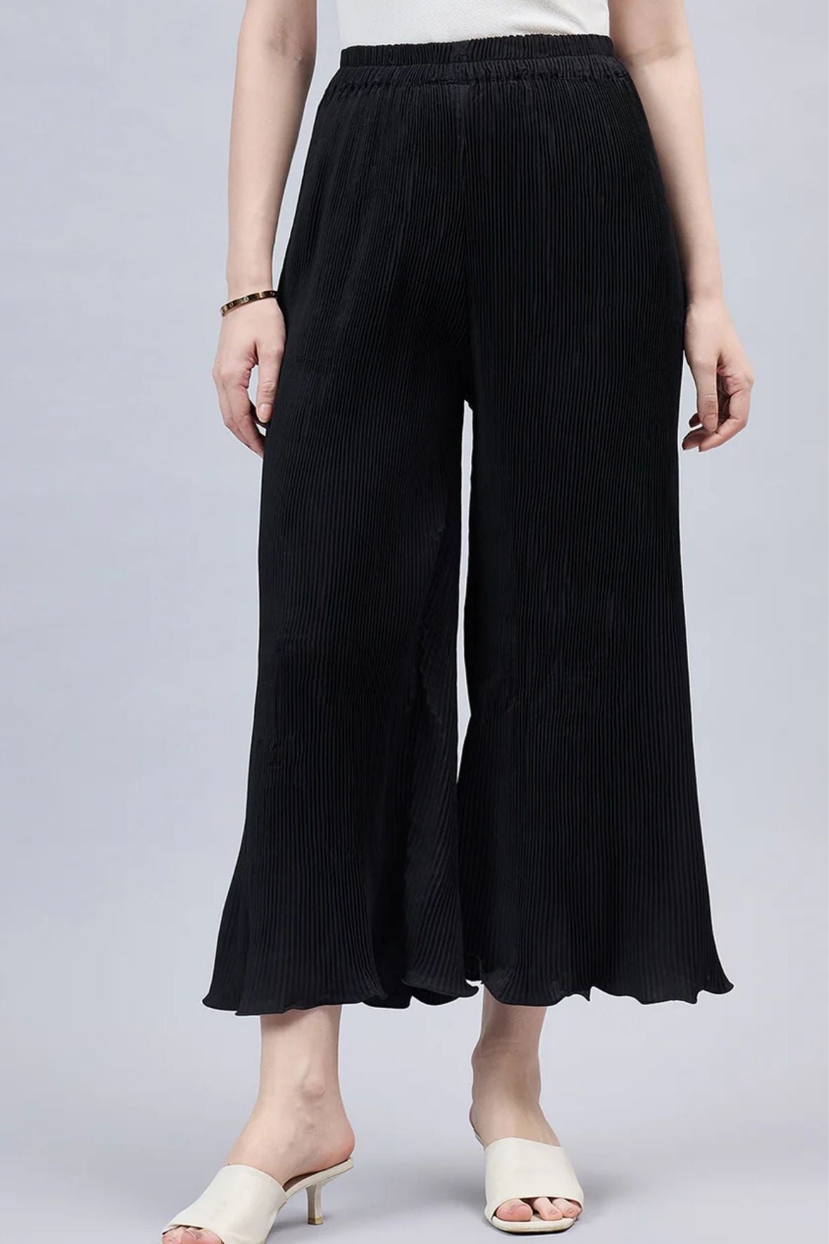 Royal blue Pleated Chiffon Palazzo