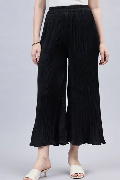 Royal blue Pleated Chiffon Palazzo