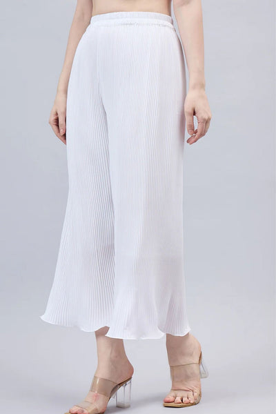 Royal blue Pleated Chiffon Palazzo