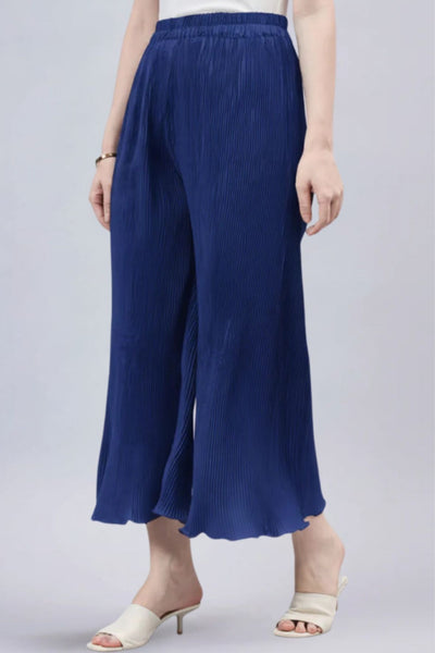 Red Pleated Chiffon Palazzo