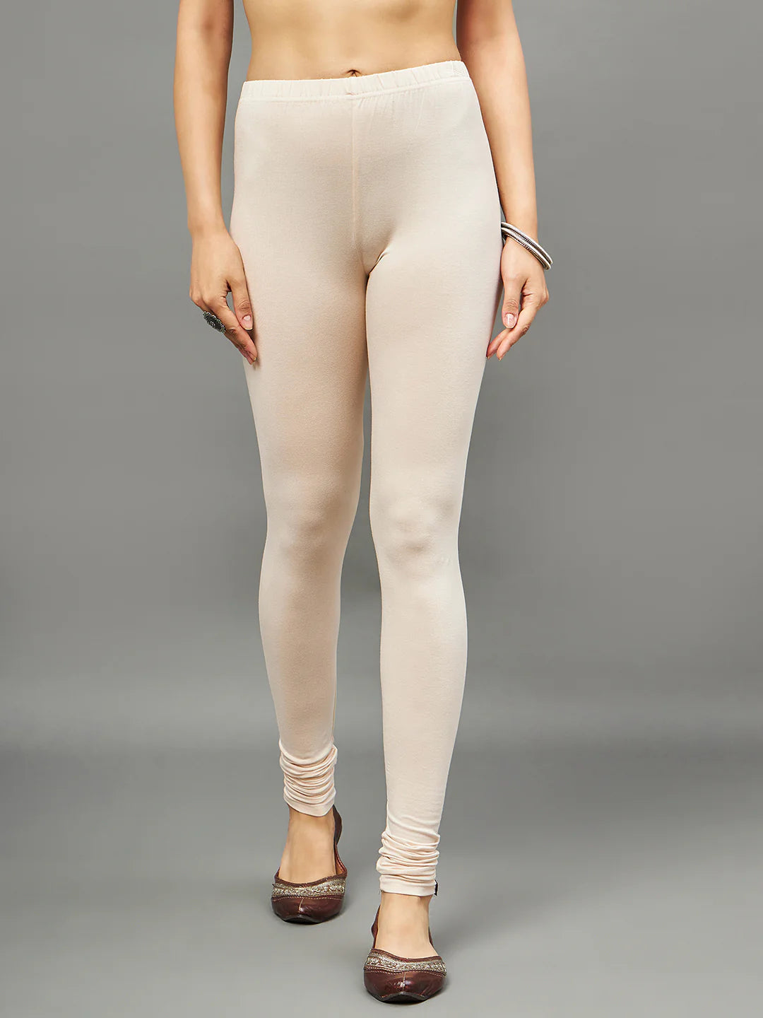 Cream Viscose Ankle Legging