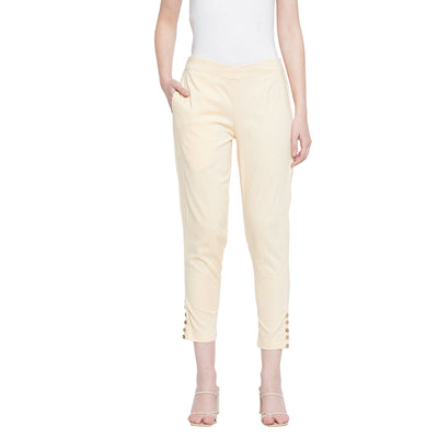 Black Button Pant FloralWhite