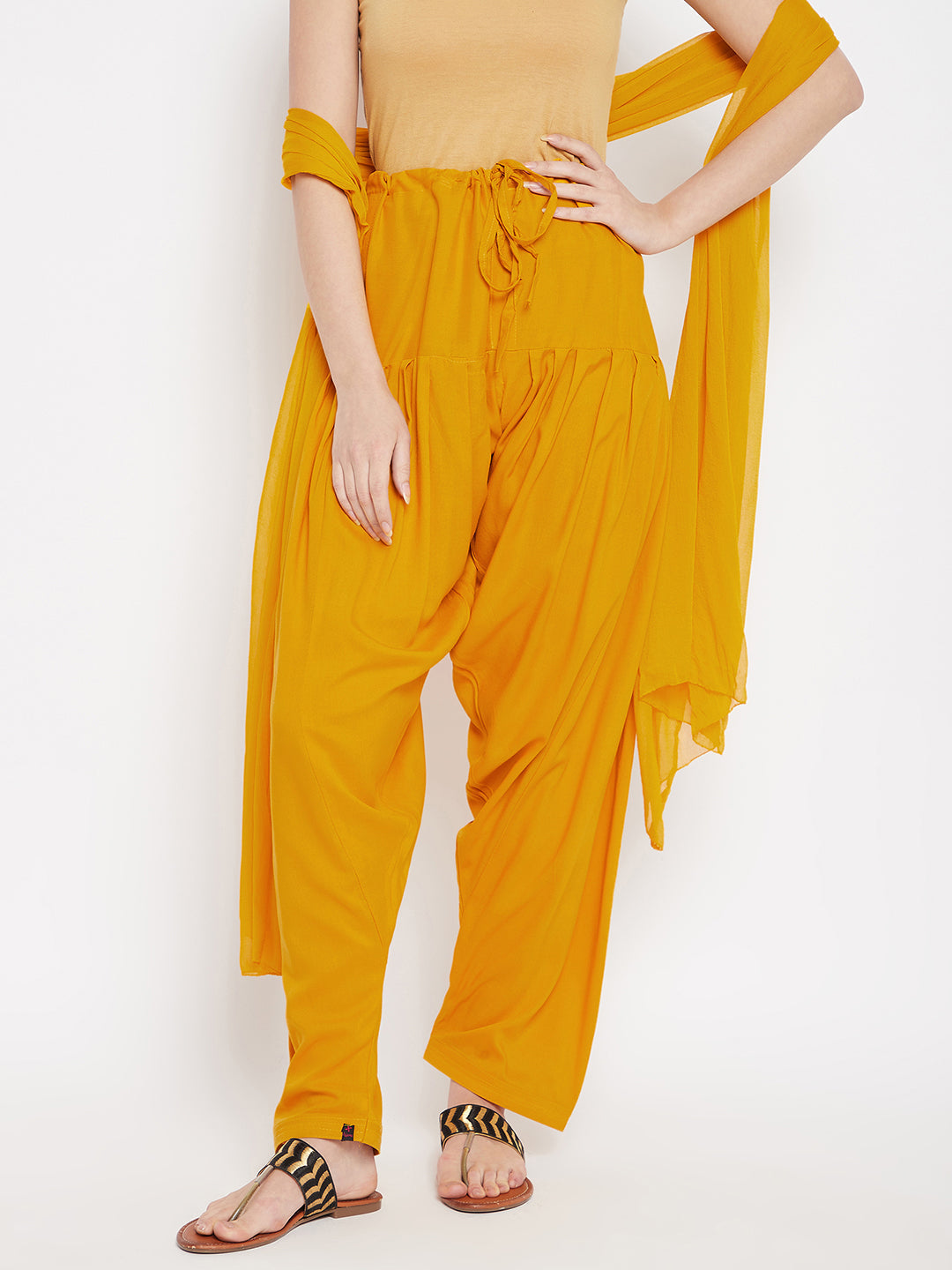 Mustard Rayon Plain Patiala(No Duppatta)