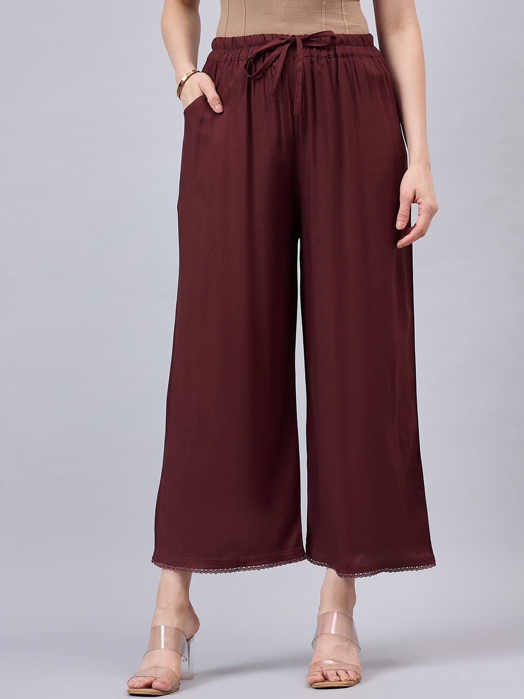 Brown Lace Palazzos