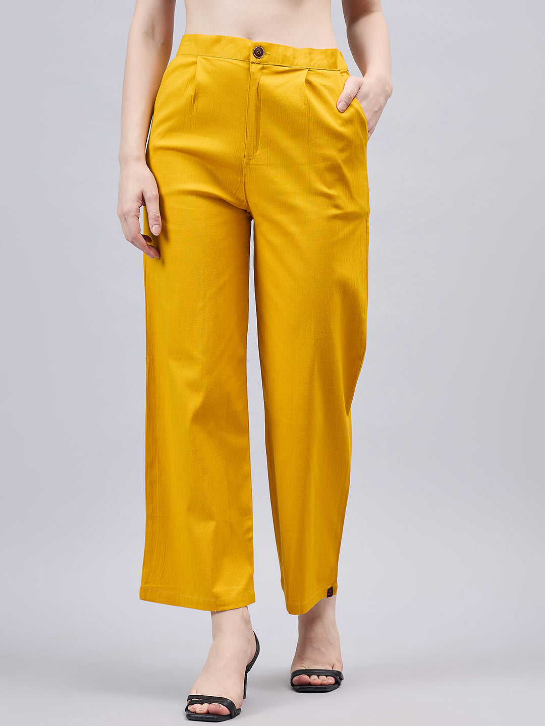Mustard Bell Bottom Pants