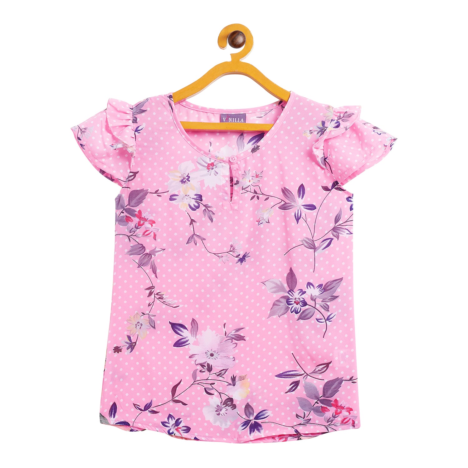 Kids Top Floral print pattern - Pink
