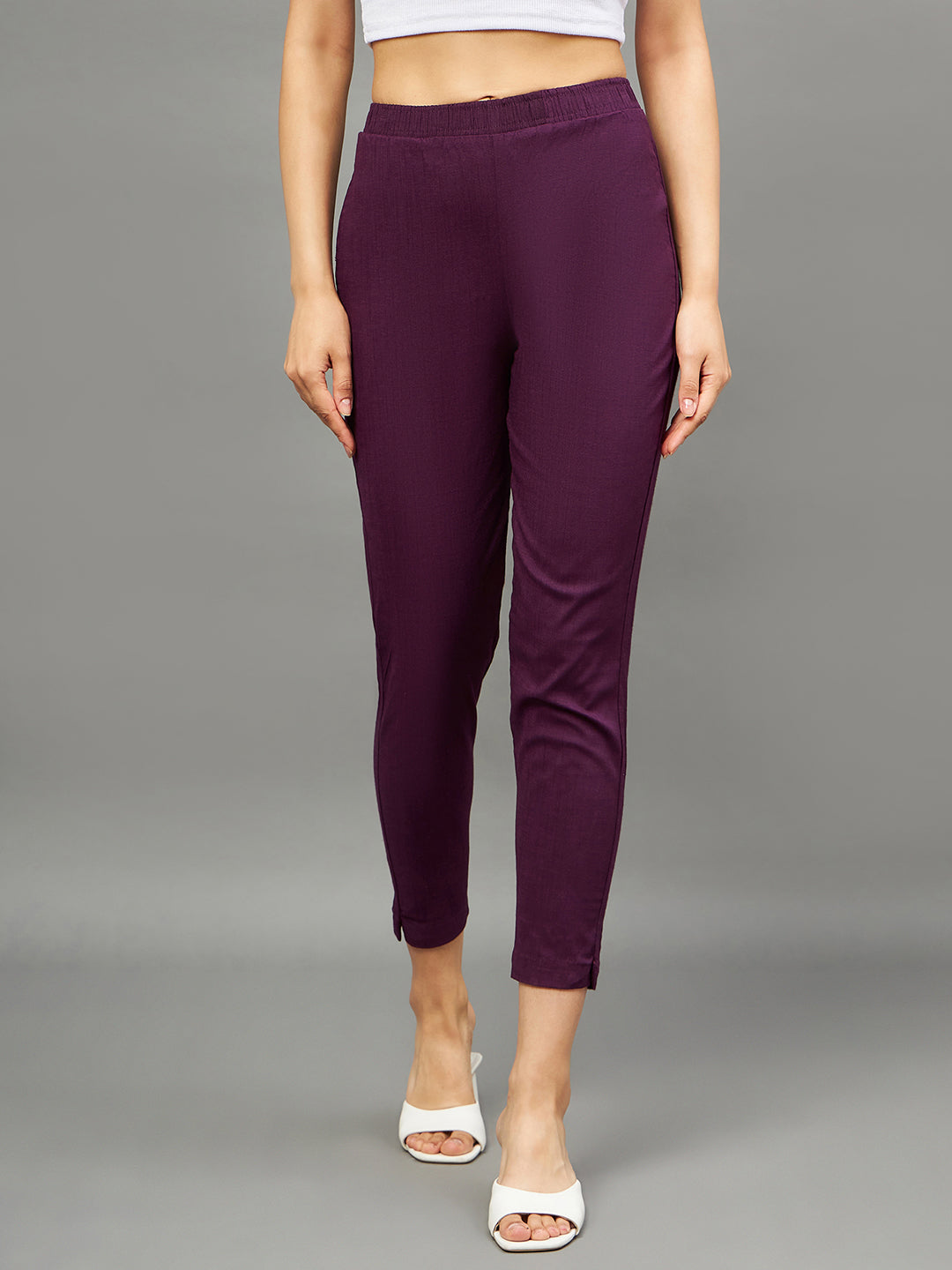 Purple Colour Straight Pant