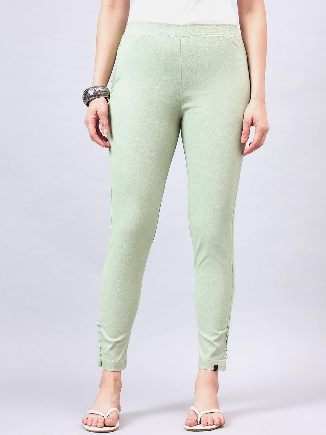 Pista Green Regular Fit Potli Pants