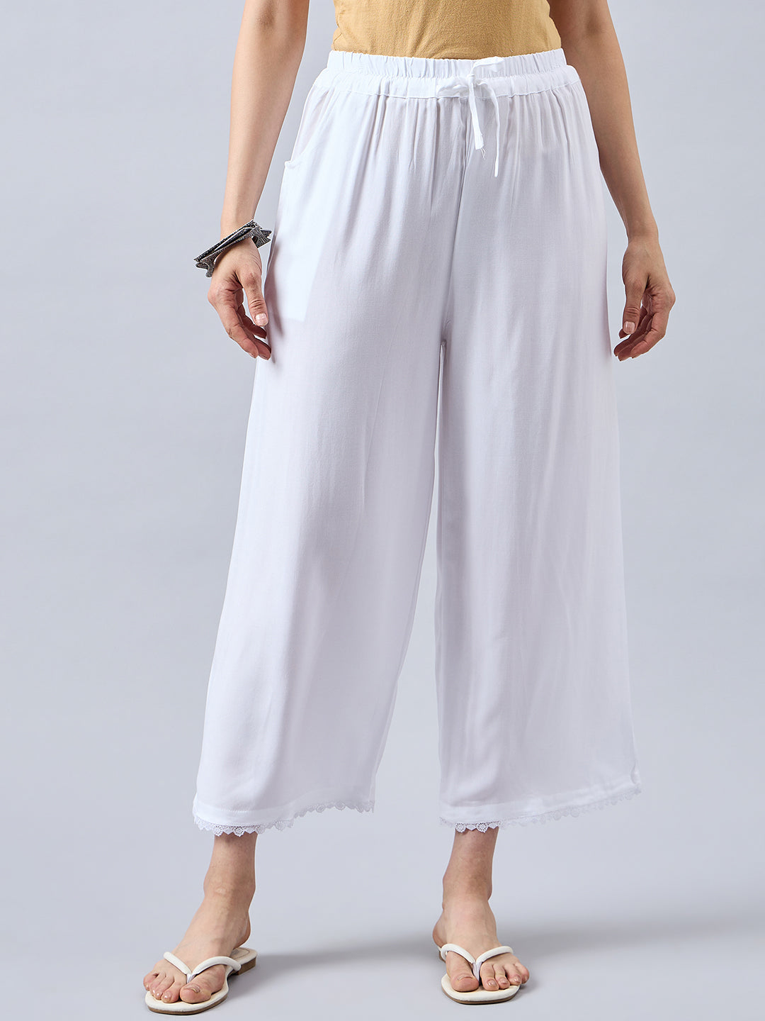 White Lace Palazzos