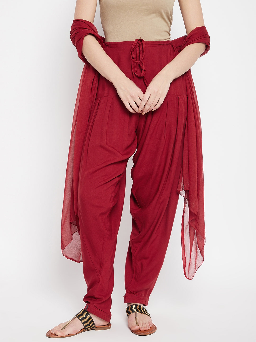 Maroon Rayon Plain Patiala(No Duppatta)