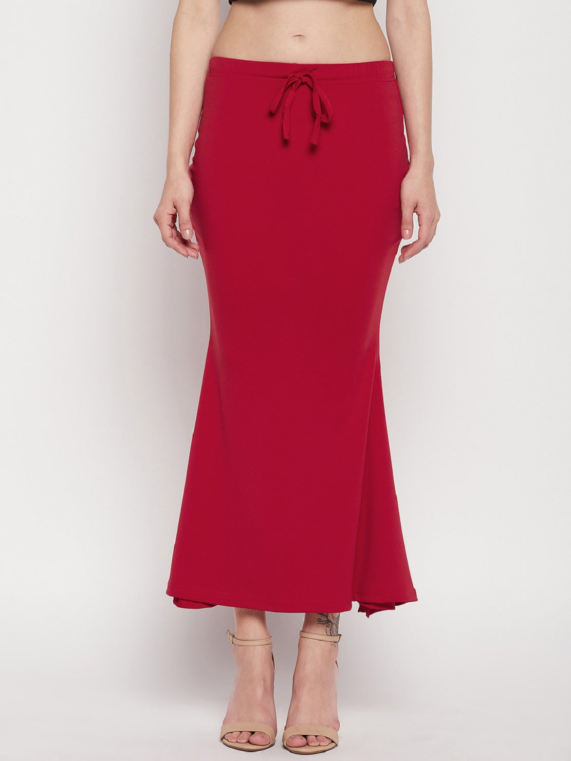 Trendmalls Red Lycra Spandex Saree Shapewear Petticoat for Women