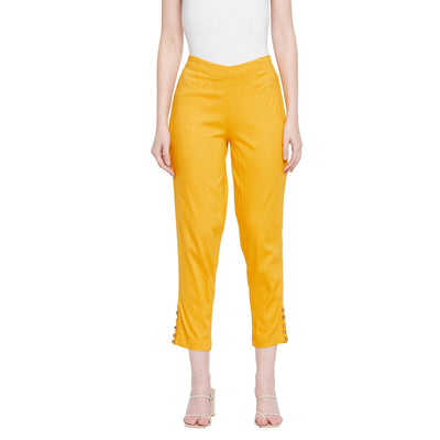 Yellow Button Pant Gold M