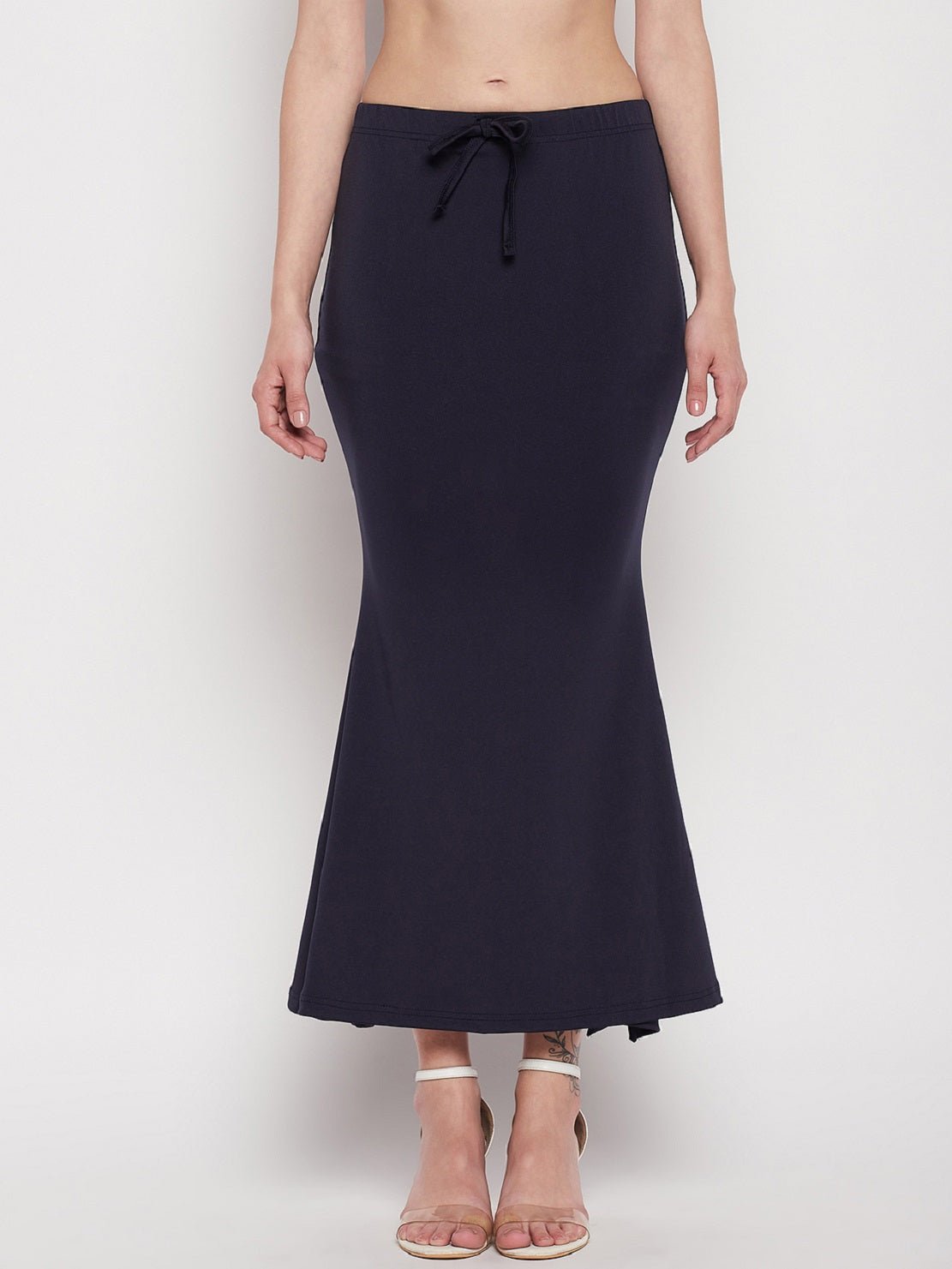 Poly Cotton Lycra Petticoat Saree Shapewear Inskirt - Dark Grey