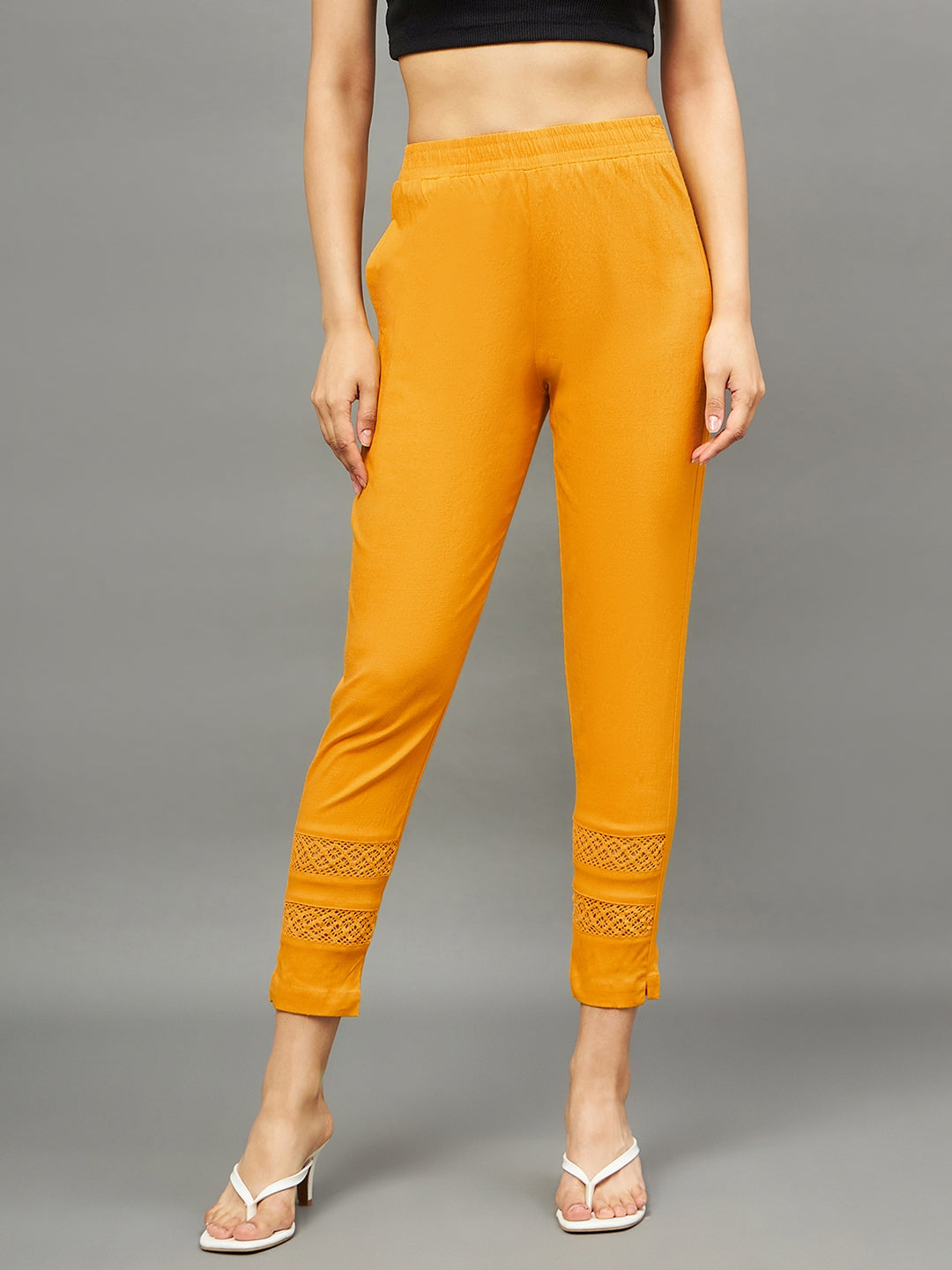 Mustard Double Lace Pants M