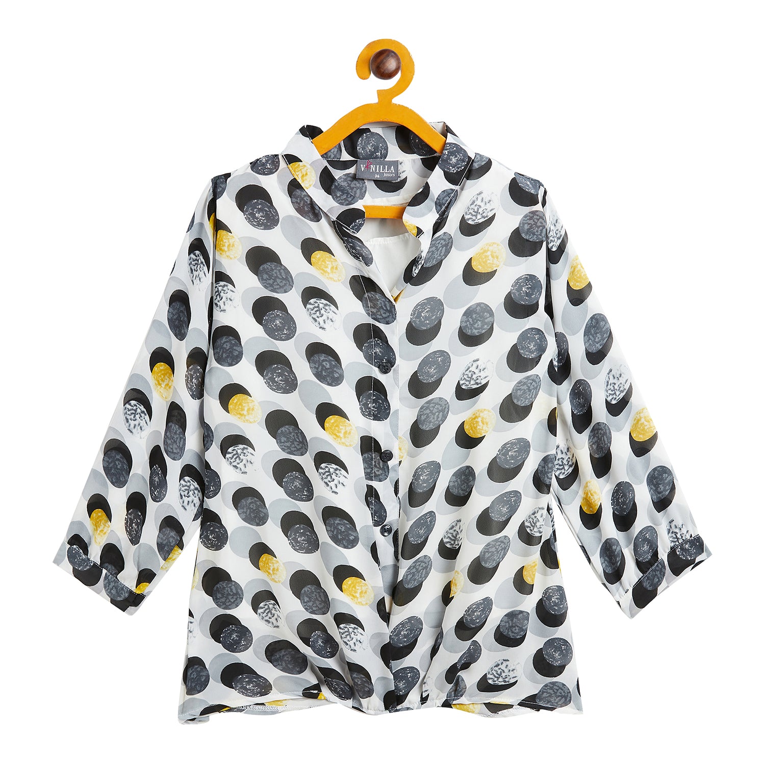 Kids Top Balloon Printed Pattern - Grey & Black