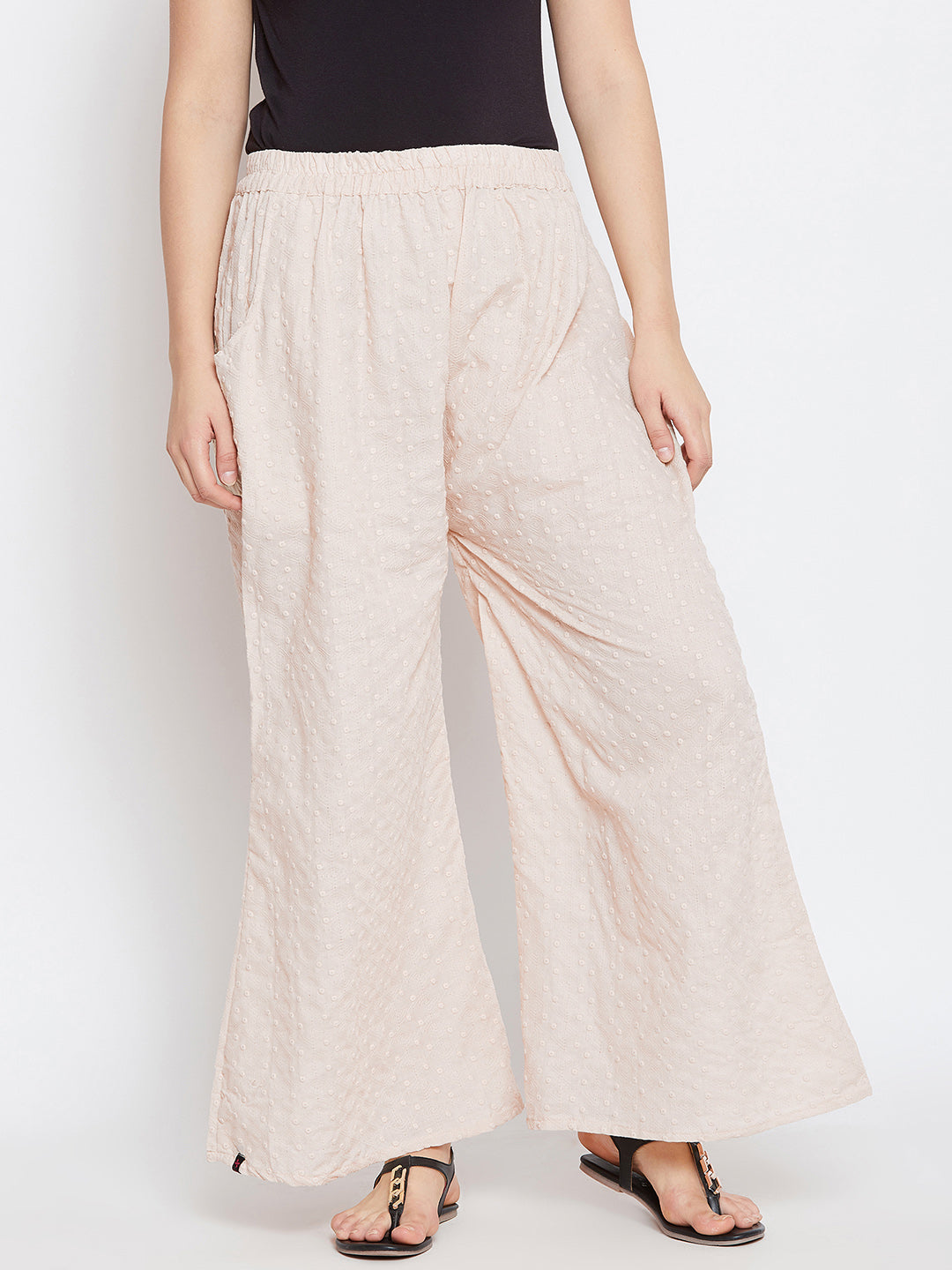 White Flared Palazzo Freesize