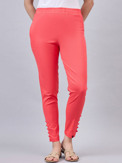 Baby Pink Regular Fit Potli Pants
