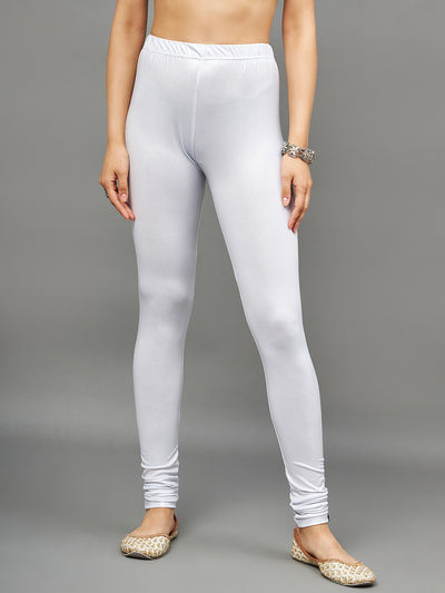 Silver Shimmer Leggings - Ankle Length