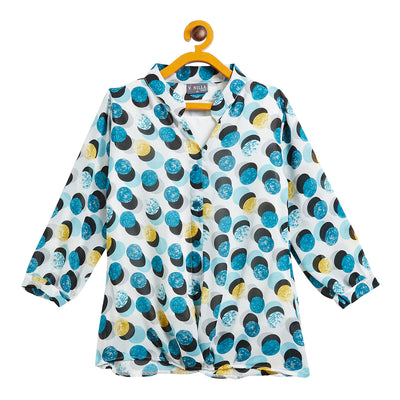 Kids Top Balloon Printed Pattern - Rama & Black